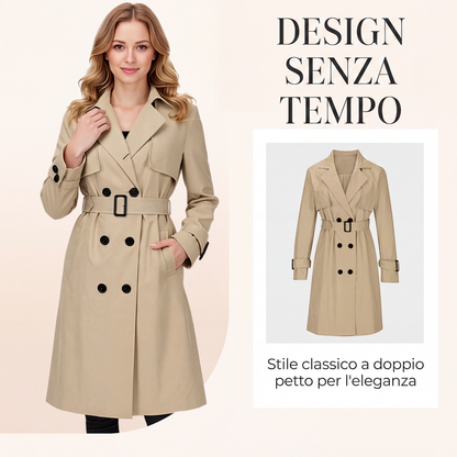 Trench corto doppiopetto casual da donna