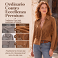 Giacca da donna con maniche lunghe in finta pelle scamosciata con frange