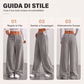 Pantaloni a gamba larga da donna, taglio comodo e rilassato