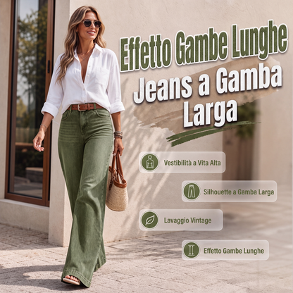 Jeans a gamba larga che slanciano la figura