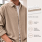 Camicia casual da uomo in velluto a coste con bottoni