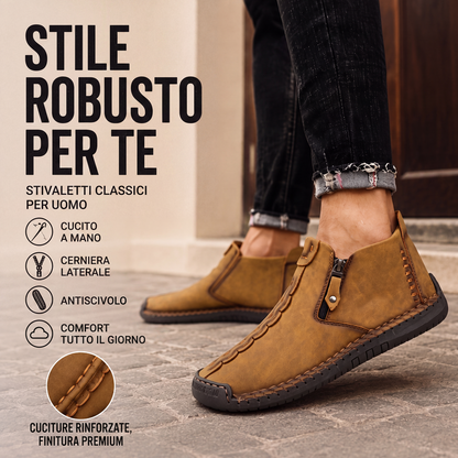 Stivali casual da uomo con cuciture e zip