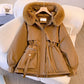 Parka da donna vita marcata lunghezza media con tasche