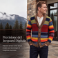 Maglione cardigan lavorato a maglia a righe con collo a scialle da uomo