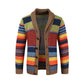 Maglione cardigan lavorato a maglia a righe con collo a scialle da uomo