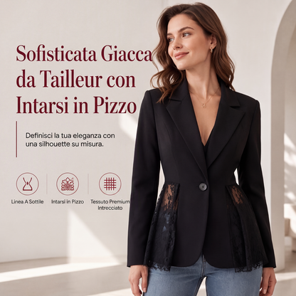 Blazer da donna con applicazioni in pizzo