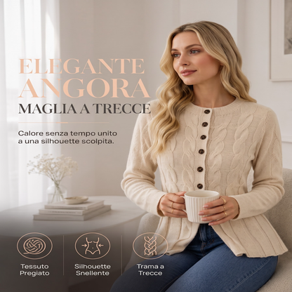 Cardigan da donna a trecce con bottoni