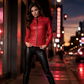 Giacca in finta pelle da donna slim fit