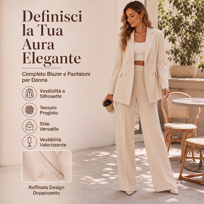 Completo due pezzi da donna: blazer e pantaloni eleganti