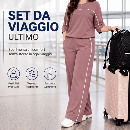 Completo casual da donna: top a maniche corte e pantaloni