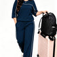 Completo casual da donna: top a maniche corte e pantaloni
