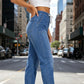 Pantaloni jogger in jeans casual da donna con coulisse