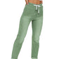 Pantaloni jogger in jeans casual da donna con coulisse