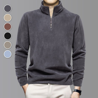 Top stilati da uomo con mezza zip e maniche lunghe