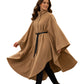 Cappotto a mantella elegante da donna con colletto alto