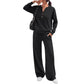 Completo da donna composto da top comodo e pantaloni a gamba larga