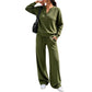 Completo da donna composto da top comodo e pantaloni a gamba larga