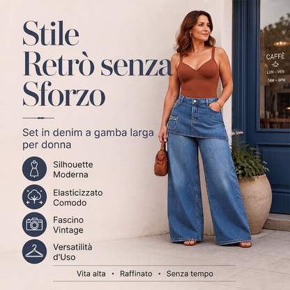 Gonna a strati per donna su jeans di denim