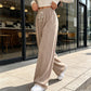 Pantaloni a gamba larga con coulisse e vita alta da donna
