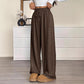 Pantaloni a gamba larga con coulisse e vita alta da donna