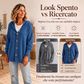 Cardigan con cappuccio casual da donna
