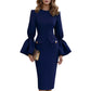 Abito tubino elegante da donna con scollo tondo