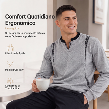 Felpa pullover casual da uomo a maniche lunghe