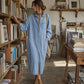 Abito camicia in denim ampio e casual da donna