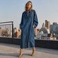 Abito camicia in denim ampio e casual da donna