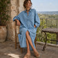 Abito camicia in denim ampio e casual da donna