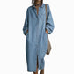 Abito camicia in denim ampio e casual da donna