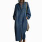 Abito camicia in denim ampio e casual da donna