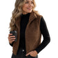 Gilet caldo da donna con colletto rialzato e zip