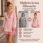 Abito da maglieria da donna a maniche a lanterna con scollo a V