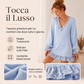 Abito da maglieria da donna a maniche a lanterna con scollo a V