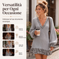 Abito da maglieria da donna a maniche a lanterna con scollo a V