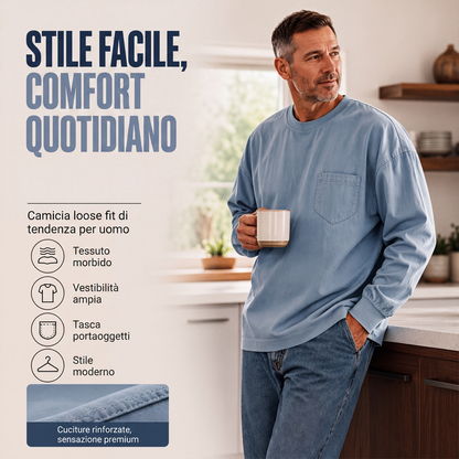 ⏰ Ultimo Giorno di Saldi – SCONTO 50% ✨T-shirt a maniche lunghe da uomo vestibilità comoda