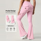 Pantaloni da yoga da donna a vita alta e a zampa con tasche