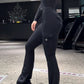 Pantaloni da yoga da donna a vita alta e a zampa con tasche