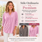 Camicia da donna con scollo arricciato a tinta unita