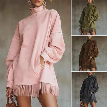 【S-3XL】💖Abito a maniche lunghe con frange