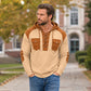 Felpa con cappuccio da uomo in maglia waffle casual