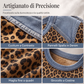Felpa da donna casual con scollo tondo e stampa leopardata