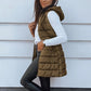 Gilet da donna lungo trapuntato con cerniera