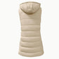 Gilet da donna lungo trapuntato con cerniera
