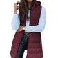 Gilet da donna lungo trapuntato con cerniera