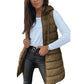 Gilet da donna lungo trapuntato con cerniera
