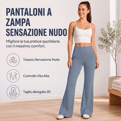 Pantaloni yoga a zampa effetto lifting