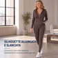 Set felpa con zip e pantaloni a righe da donna