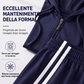 Set felpa con zip e pantaloni a righe da donna